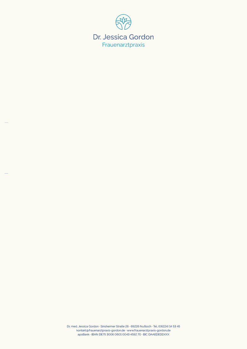 Briefbogen Frauenarztpraxis Dr. Jessica Gordon